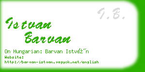 istvan barvan business card